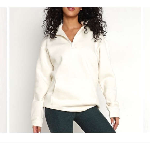 Beyond Yoga Tops - Beyond Yoga Recharge 1/4 Zip Pullover Sweater in Cream- Size XS